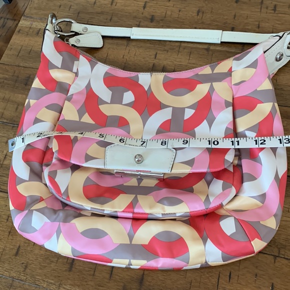 COACH KRISTIN CHAIN LINK SATEEN & PATENT LEATHER HOBO SHOULDER BAG STYLE… - Picture 4 of 17